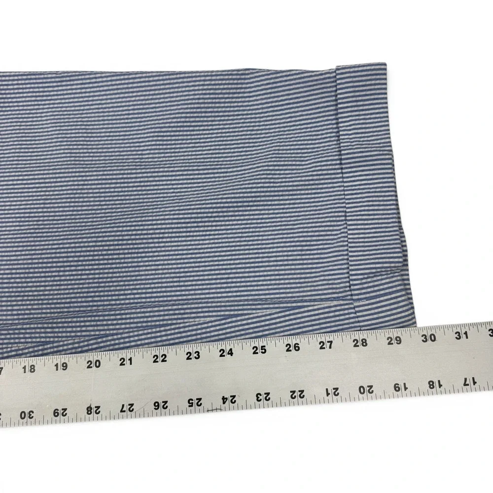 Polo Golf Ralph Lauren Mens 36 x 30 Blue White Seersucker Pleated Cuffed Pants